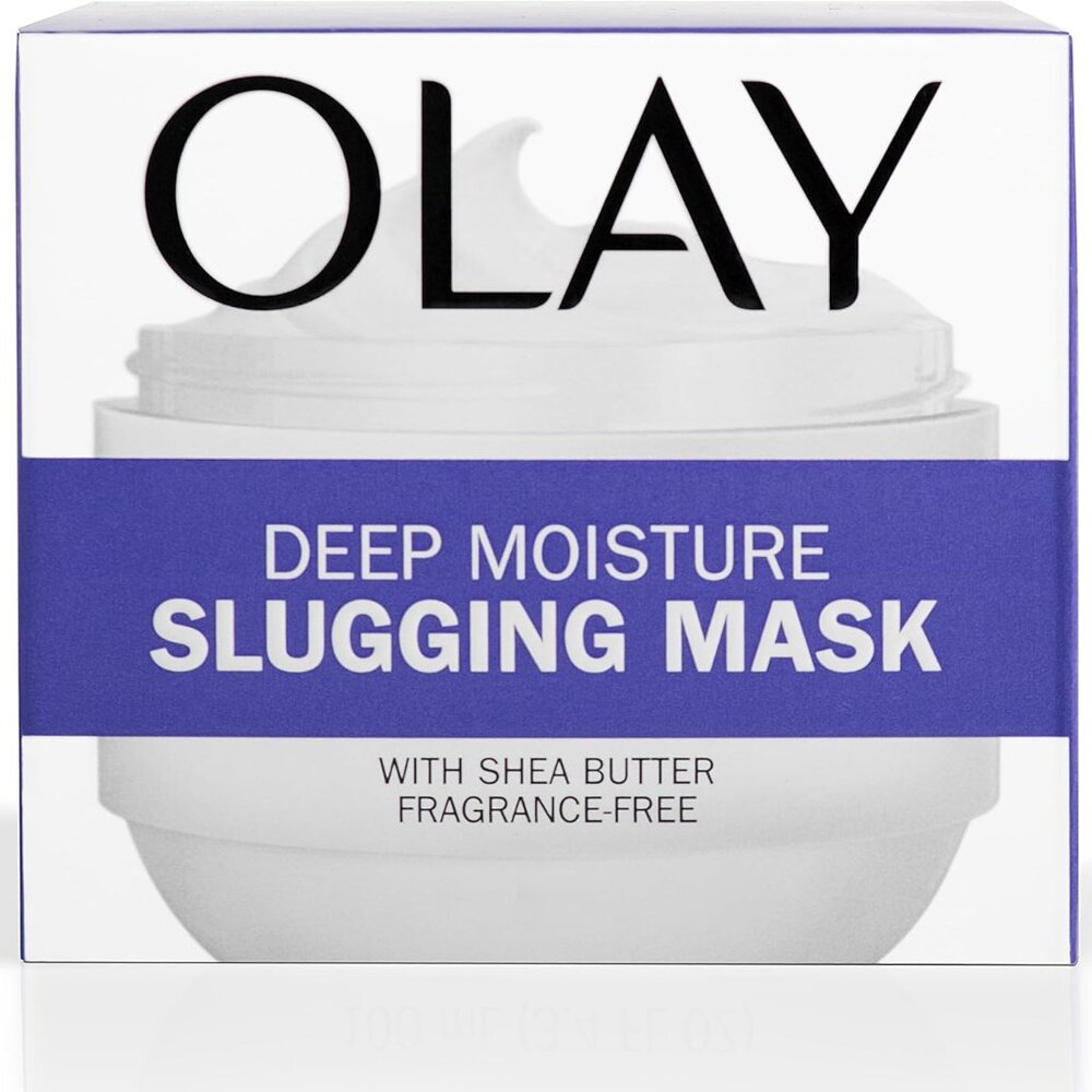 Two Olay Deep Moisture Slugging Mask Shea Butter Fragrance Free 3.4 oz / 100 ml